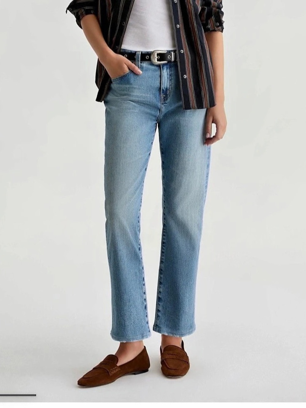 AG Adriano Goldschmied Ex Boyfriend Slouchy Slim Jeans - Faded Blue AG-ed finish